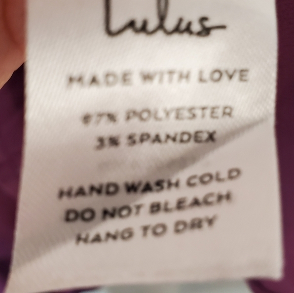 Lulu's Satiny Deep Purple Asymmetrical Dress with Relaxed Bustline in Size Large - Picture 7 of 7